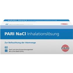 Verpackung von Pari NaCl Inhalationslösung zur Befeuchtung der Atemwege.