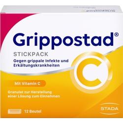 Packung Grippostad-Stickpack zur Behandlung von Erkältungen, mit Vitamin C.