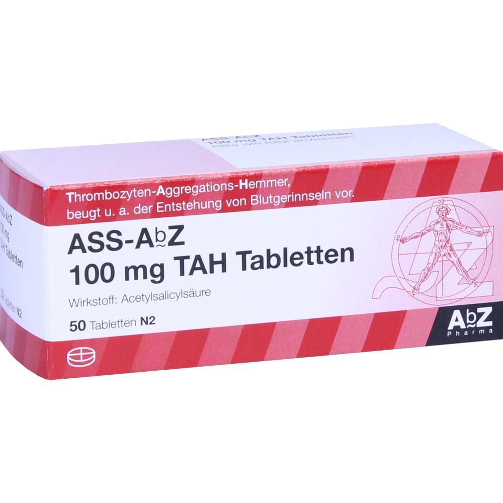 Eine Packung mit ASS-Tabletten zur Blutverdünnung, enthalten 100 mg Acetylsalicylsäure.