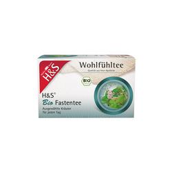 Packung von Bio-Fastentee mit verschiedenen Kräutern abgebildet.
